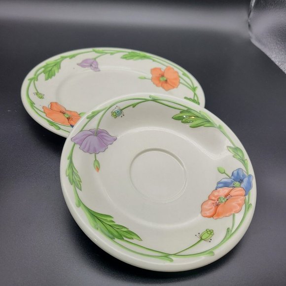 Villeroy Boch set of three (3) Amapola Tea Cup+Saucer+salad plate W.Germany new - Picture 8 of 12